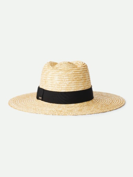 Brixton Accessories - Brixton Joanna Hat Women S Honey Straw Wide Brim Black Band Sun Hat Coastal
